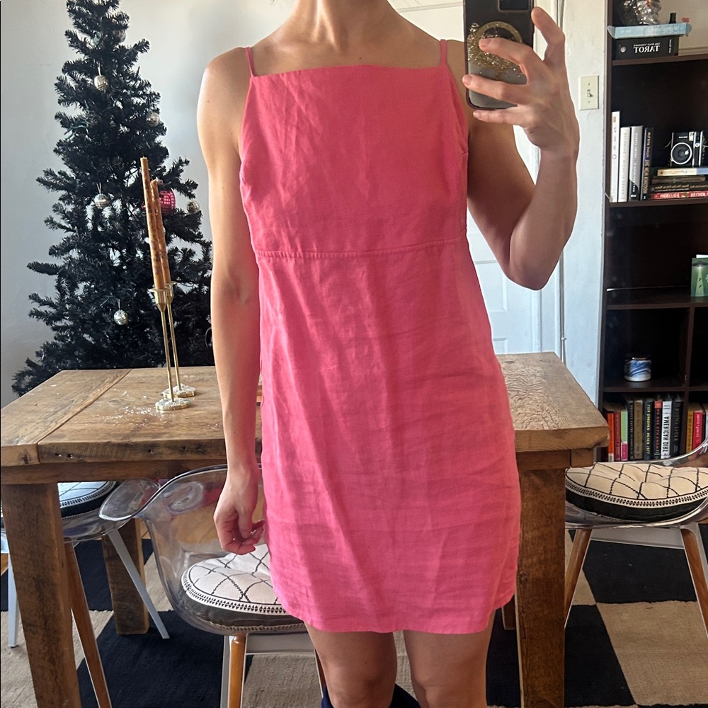 Reformation Pink Sleeveless linen Dress